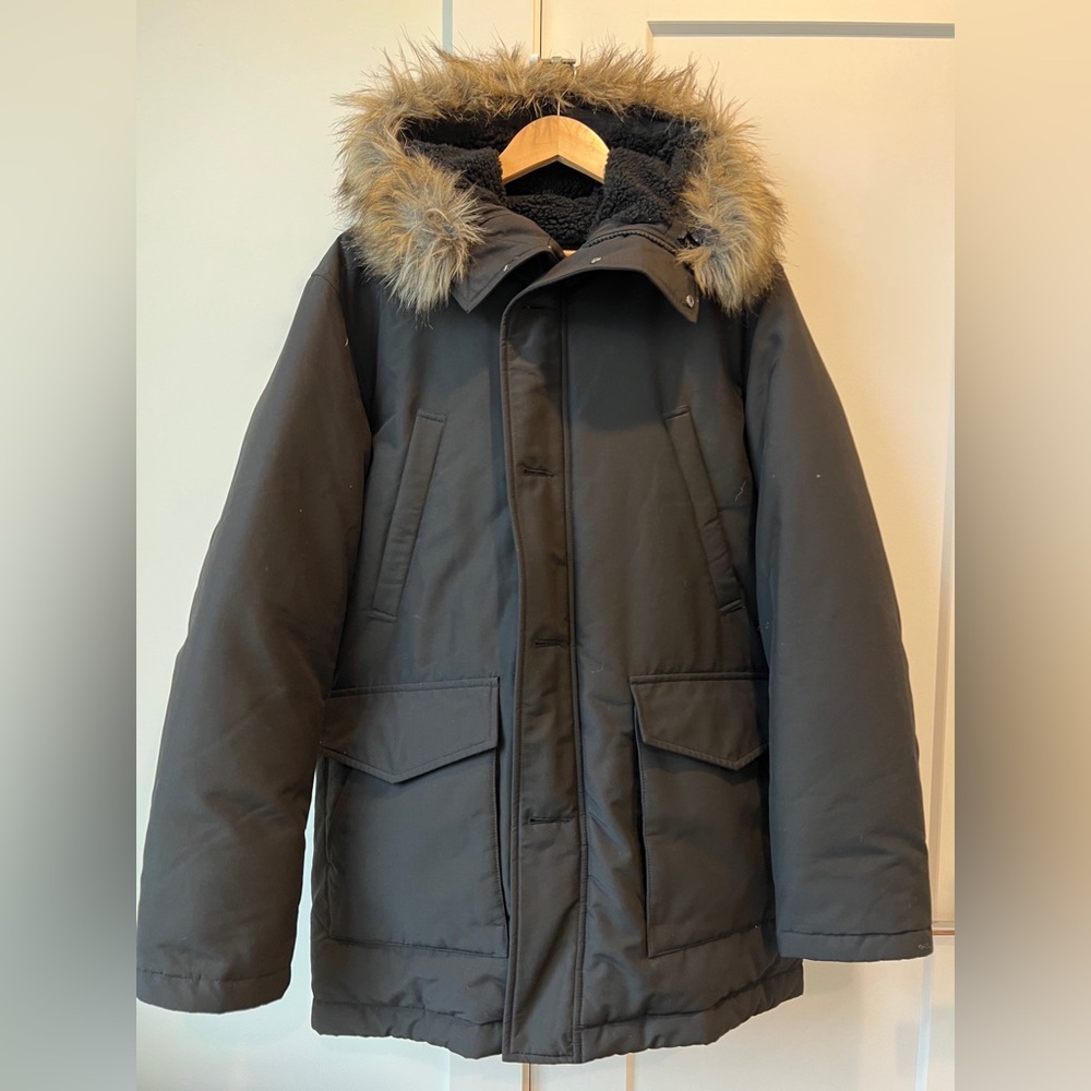 Mens down parka jacket